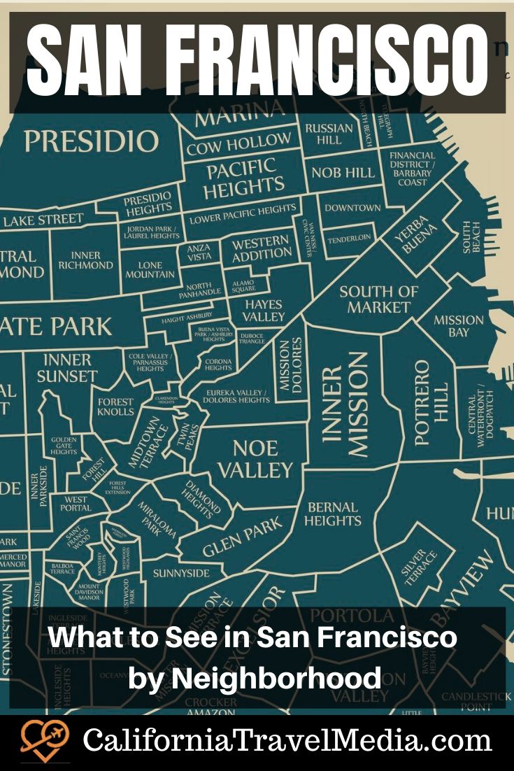 Mappa di San Francisco per quartiere e cosa vedere per quartiere | Cose da fare a San Francisco # san-francisco #california #travel #trip #vacation # cose da fare #città #dintorni #food #ristoranti # da vedere #chinatown #bridge #giganti
